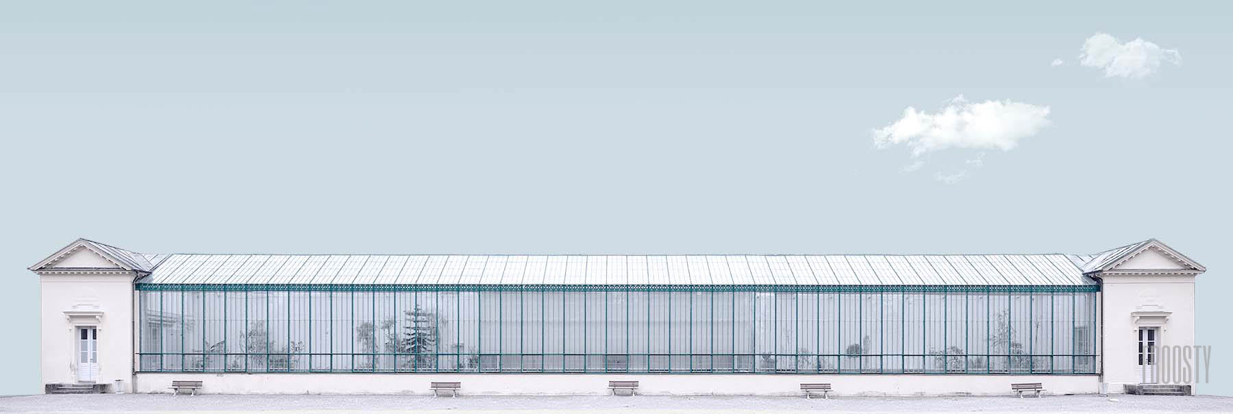 FROOSTY | Christian Kernchen - PALMENGARTEN - SCHLOSS NYMPHENBURG MUNICH / MÜNCHEN - minimalist Architectural Composition - Panorama - Artwork - Kunstwerk - Artprint - Kunstdruck - farbig - color - limited Edition - limitierte Auflage - Hahnemühle - frosty