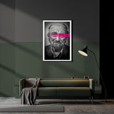 FROOSTY | Christian Kernchen - PINK IN YOUR FACE - portrait of homeless old man with color stroke - Artwork - Kunstwerk - Artprint - Kunstdruck - black and white - schwarz weiß - color - farbig - Farbstrich - limited Edition - limitierte Auflage - Hahnemühle - frosty