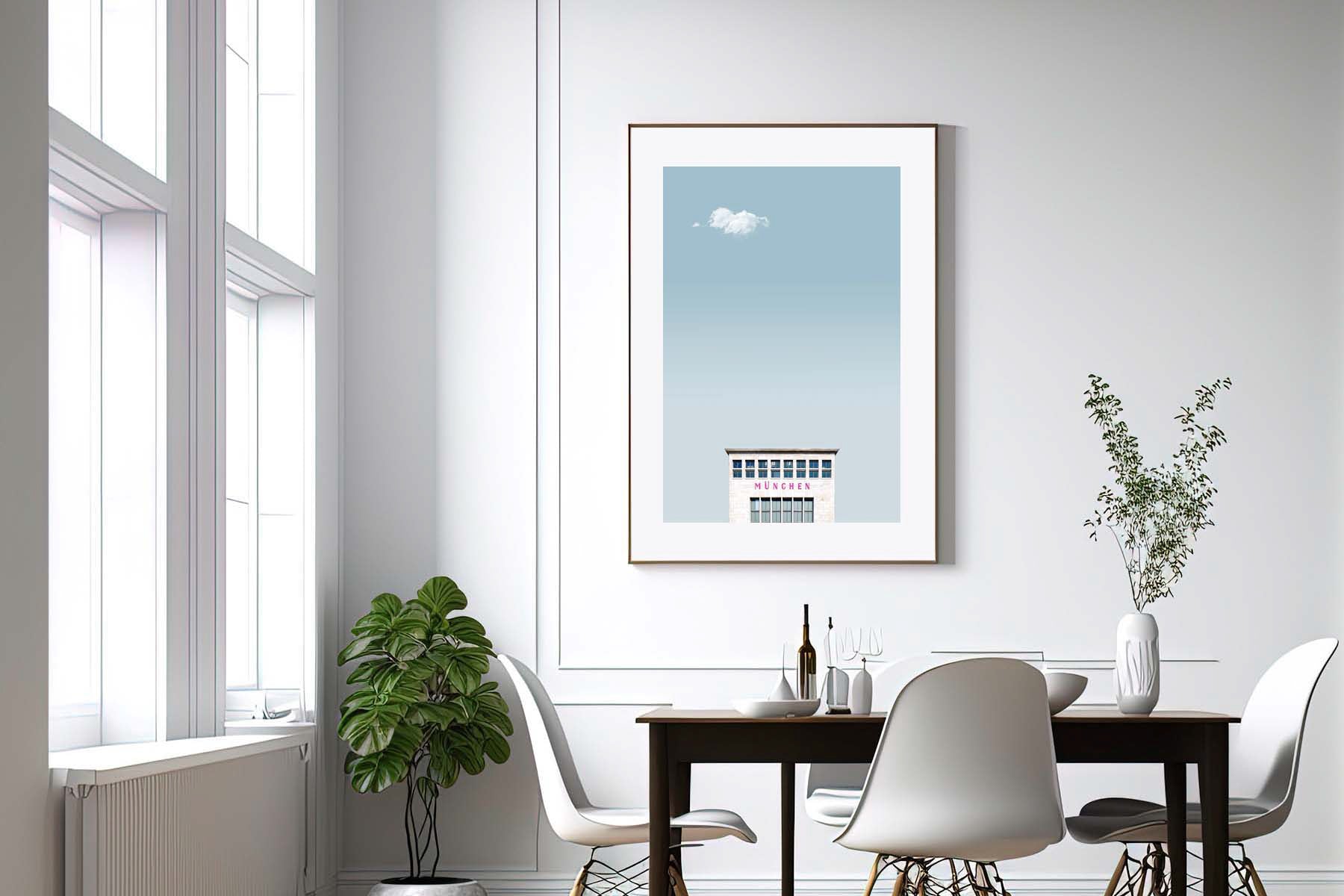 FROOSTY | Christian Kernchen - M Ü N C H E N - Building - Gebäude - minimalist Architectural Composition - Artwork - Kunstwerk - Artprint - Kunstdruck - farbig - color - limited Edition - limitierte Auflage - vertical - Hahnemühle - frosty