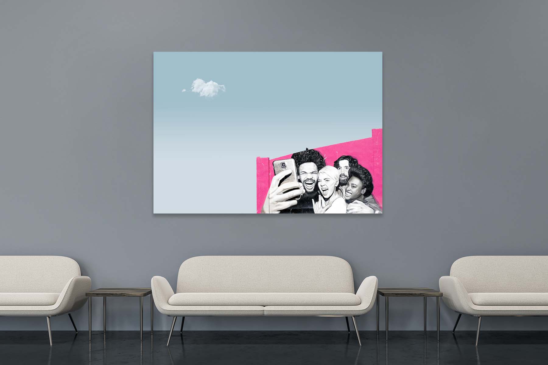 FROOSTY | Christian Kernchen - TTHE BIRD - HAPPY PEOPLE OF VENICE BEACH - LA - minimalist Architectural Composition - horizontal - Artwork - Kunstwerk - Artprint - Kunstdruck - farbig - color - limited Edition - limitierte Auflage - horizontal - Hahnemühle - frosty