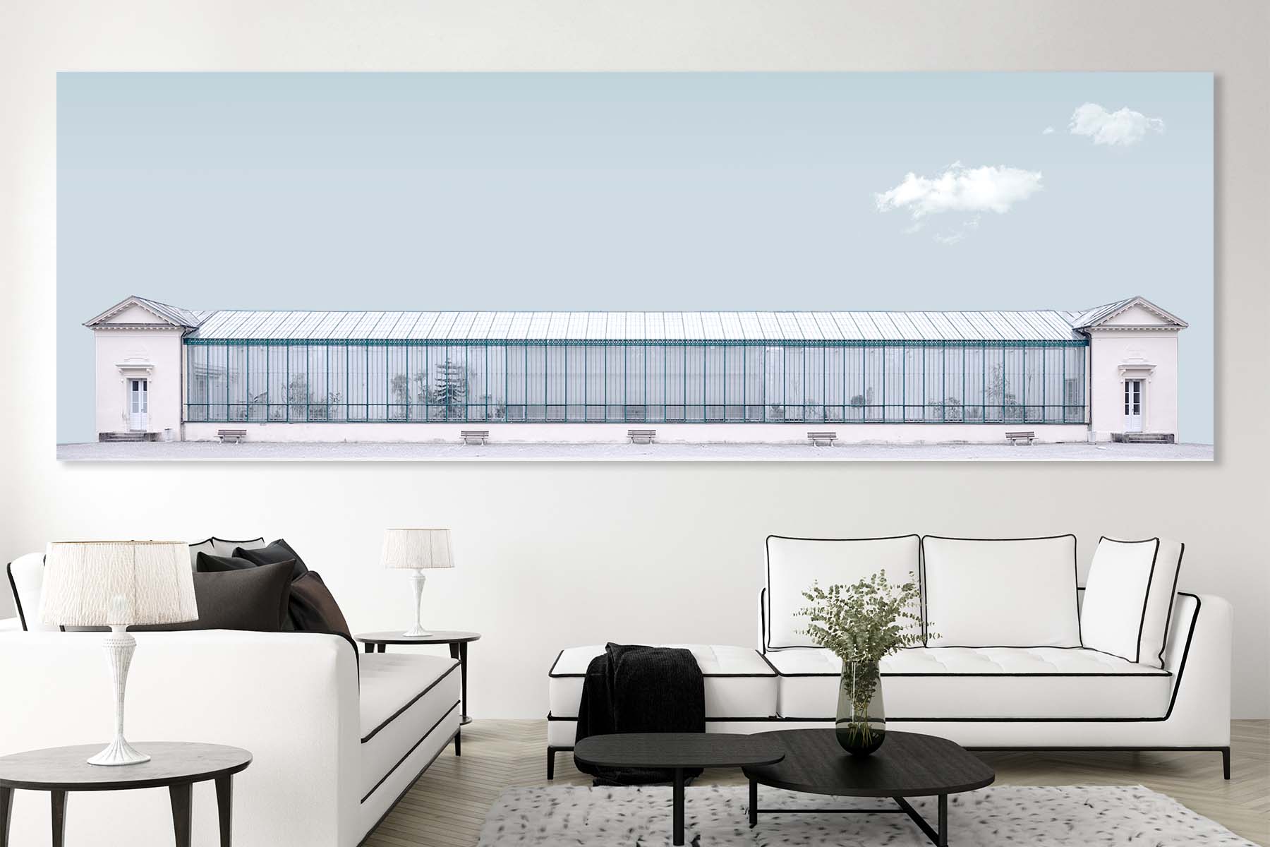 FROOSTY | Christian Kernchen - PALMENGARTEN - SCHLOSS NYMPHENBURG MUNICH / MÜNCHEN - minimalist Architectural Composition - Panorama - Artwork - Kunstwerk - Artprint - Kunstdruck - farbig - color - limited Edition - limitierte Auflage - Hahnemühle - frosty