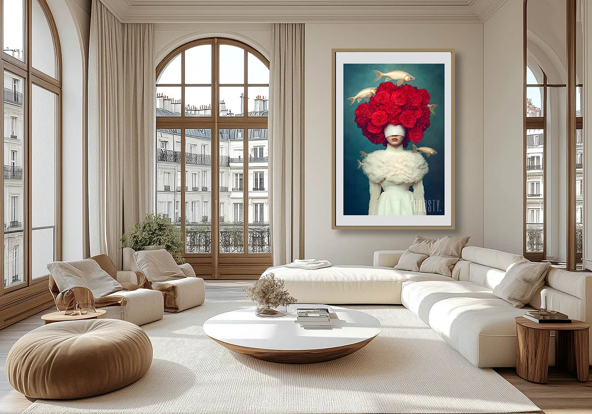 FROOSTY® Fishermaid – Surreal AI Ocean Portrait Art with Floral & Fantasy Elements – Fine Art Prints