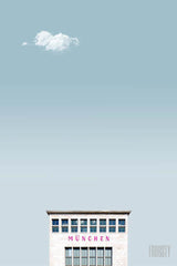 FROOSTY | Christian Kernchen - M Ü N C H E N - Building - Gebäude - minimalist Architectural Composition  - Artwork - Kunstwerk - Artprint - Kunstdruck - farbig - color - limited Edition - limitierte Auflage - vertical - Hahnemühle - frosty