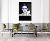 FROOSTY | Christian Kernchen - PIXEL IN YOUR FACE - Woman with Pixel Banner - Color 001 - Artwork - Kunstwerk - Artprint - Kunstdruck - Portrait - Photography - digital Artwork - black and white - schwarz weiß - color - farbig - Farbstrich - limited Edition - limitierte Auflage - Hahnemühle - frosty