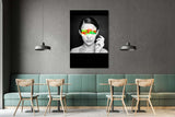 FROOSTY | Christian Kernchen - PIXEL IN YOUR FACE - Woman with Pixel Banner - Color 002 - Artwork - Kunstwerk - Artprint - Kunstdruck - Portrait - Photography - digital Artwork - black and white - schwarz weiß - color - farbig - Farbstrich - limited Edition - limitierte Auflage - Hahnemühle - frosty
