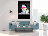FROOSTY | Christian Kernchen - PIXEL IN YOUR FACE - Woman with Pixel Banner - Color 004 - Artwork - Kunstwerk - Artprint - Kunstdruck - Portrait - Photography - digital Artwork - black and white - schwarz weiß - color - farbig - Farbstrich - limited Edition - limitierte Auflage - Hahnemühle - frosty