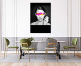 FROOSTY | Christian Kernchen - PIXEL IN YOUR FACE - Woman with Pixel Banner - Color 004 - Artwork - Kunstwerk - Artprint - Kunstdruck - Portrait - Photography - digital Artwork - black and white - schwarz weiß - color - farbig - Farbstrich - limited Edition - limitierte Auflage - Hahnemühle - frosty