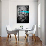 FROOSTY | Christian Kernchen - TURQUOISE IN YOUR FACE - portrait of homeless old man with color stroke - Artwork - Kunstwerk - Artprint - Kunstdruck - black and white - schwarz weiß - color - farbig - Farbstrich - limited Edition - limitierte Auflage - Hahnemühle - frosty
