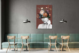 FROOSTY | Christian Kernchen - WOMAN WITH FLOWERS ON HER HEAD - Brown Color - Artwork - Kunstwerk - Artprint - Kunstdruck - Portrait - Frau - Blumen - color - farbig -  limited Edition - limitierte Auflage - Hahnemühle - frosty