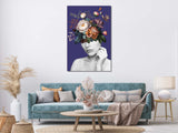 FROOSTY | Christian Kernchen - WOMAN WITH FLOWERS ON HER HEAD - Purple Color - Artwork - Kunstwerk - Artprint - Kunstdruck - Pop Art - digital Art - Photography - Portrait - Frau - Blumen - color - farbig -  limited Edition - limitierte Auflage - Hahnemühle - frosty