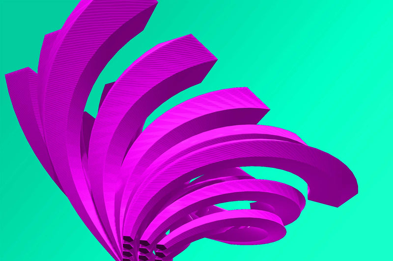 FROOSTY | Christian Kernchen - The Twisted Steel - Purple on Green - 3D - Pop Art - Artwork - Kunstwerk - Artprint - Kunstdruck - farbig - color - limited Edition - limitierte Auflage - Hahnemühle - frosty