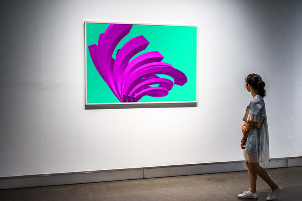 FROOSTY | Christian Kernchen - The Twisted Steel - Purple on Green - 3D - Pop Art - Artwork - Kunstwerk - Artprint - Kunstdruck - farbig - color - limited Edition - limitierte Auflage - Hahnemühle - frosty
