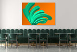 FROOSTY | Christian Kernchen - The Twisted Steel - Green on Orange - 3D - Polygon - Pop Art -  digital Artwork - Kunstwerk - Artprint - Kunstdruck - farbig - color - limited Edition - limitierte Auflage - Hahnemühle - frosty