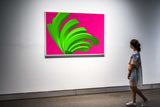 FROOSTY | Christian Kernchen - The Twisted Steel - Green on Pink - 3D - Polygon - Pop Art -  digital Artwork - Kunstwerk - Artprint - Kunstdruck - farbig - color - limited Edition - limitierte Auflage - Hahnemühle - frosty