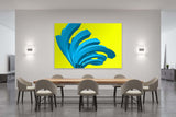FROOSTY | Christian Kernchen - The Twisted Steel - Blue on Yellow - 3D - Polygon - Pop Art -  digital Artwork - Kunstwerk - Artprint - Kunstdruck - farbig - color - limited Edition - limitierte Auflage - Hahnemühle - frosty