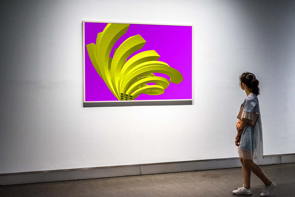 FROOSTY | Christian Kernchen - The Twisted Steel - Yellow on Purple - 3D - Pop Art - Artwork - Kunstwerk - Artprint - Kunstdruck - farbig - color - limited Edition - limitierte Auflage - Hahnemühle - frosty